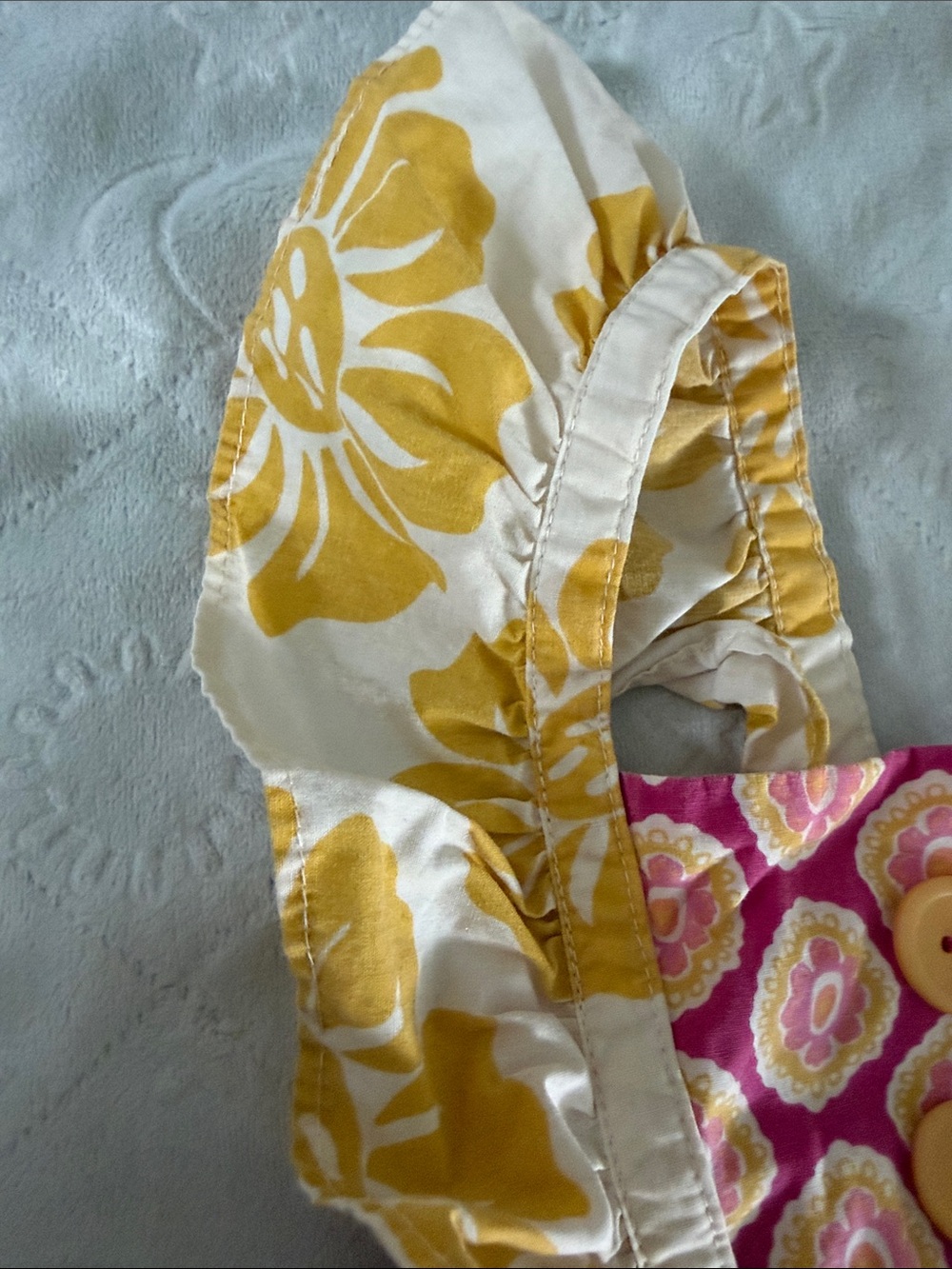 Girls Pink & Yellow Ruffle Summer Romper 12-18 months - Picture 3 of 11